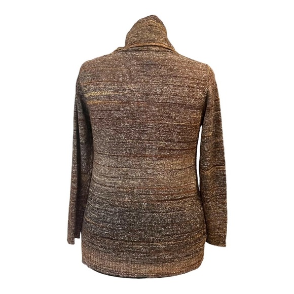 Max Studio Melange Brown Long Line Cowl Neck Sweater - Picture 9 of 15